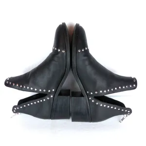 Steve Madden Conspire Ankle Boots Women 9M Black Leather Studded Cutout Rock thumbnail 9