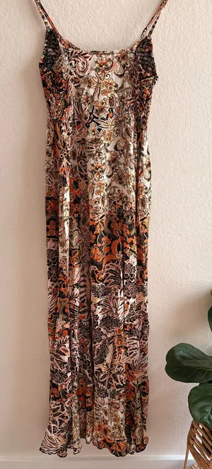 Free People Intimately Forever Yours Dress Floral Paisley Smocked Maxi Dress XS thumbnail 1