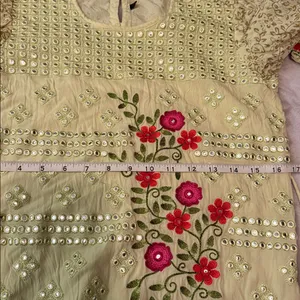 Embroidered Floral Dress with Puff Sleeves thumbnail 13