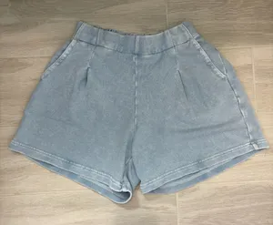 Aerie New Heights Trouser Fleece Shorts Light Blue Size Xxs thumbnail 1