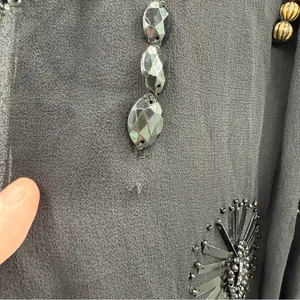 Anthropologie Yoana‎ Baraschi 100% Silk Black Beaded Sleeveless Top Sz S thumbnail 7