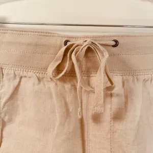 Style & Co Womens XL Tan 100% Linen Cargo Capri Pants Elastic Drawstring Waist thumbnail 4