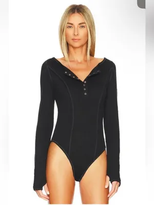 Free People Sloan Bodysuit black size small thumbnail 2