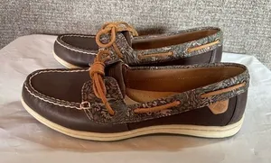 Sperry Top Sider Women’s Barrelfish Animal Print Boat Shoes Size 8 Deck‎ Yacht thumbnail 1