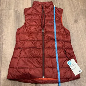 REI Womens Down Puffer Vest 650 2.0 Orange Cabin Wood Size Small Water Repellent thumbnail 11