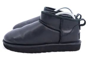 UGG Classic Ultra Mini Leather Boot Womens Size 6‎ Black 1117534 Ankle Booties thumbnail 1