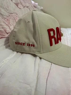 RAO'S Baseball Cap in Cream with Red Embroidery thumbnail 2