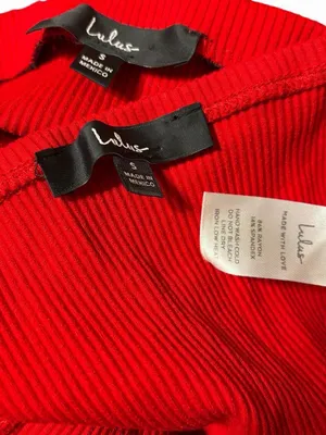 Lulus Red Ribbed Midi Tube Top Skirt Set thumbnail 4