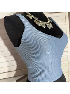 Lululemon ribbed softreme tank top cropped oasis blue athleisure activewear yoga thumbnail 7