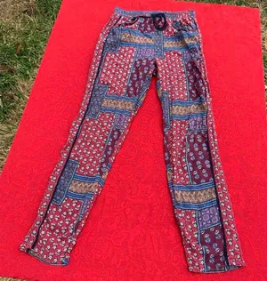 bershka floral‎ patchwork pants size small thumbnail 1