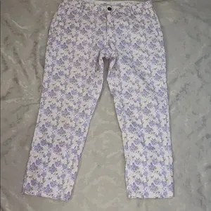 5/$30🎈 LOGG by H‎ & M women’s floral ankle pants size 12 thumbnail 4