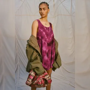 Urban Outfitters Kimchi Blue Tie-Dye Corduroy Babydoll Mini‎ Dress Small thumbnail 4