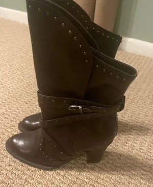 New York Transit Brown Boots With Silver Studs thumbnail 2