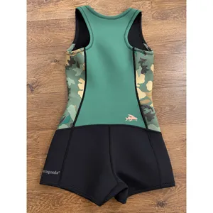 Patagonia Women's Yulex Shorty Wetsuit 4 Camo Green Black Spring Suit 86459 thumbnail 2