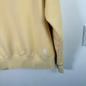 On Running Club Hoodie Cotton Sweatshirt Butter Yellow Pullover Gym Womens Small thumbnail 9
