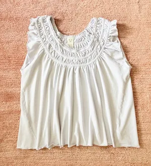 We The Free Free People Light Blue Rayon Ruffle Sleeveless Top XS Boho thumbnail 1