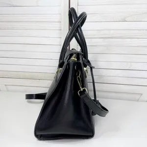La Terre Multi Compartment Satchel Bag Handbag Purse Black‎ Large thumbnail 2