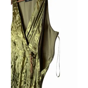 Lauren Ralph Lauren 12 Olive Green Botanical Jacquard Lace-Up Maxi Dress thumbnail 8