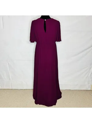 Show Me Your Mumu Emily Empire Merlot Purple Maroon Chiffon Maxi Dress Sz XL thumbnail 10