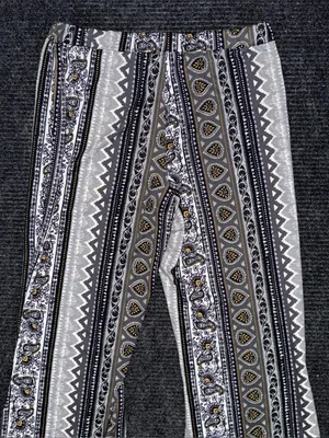 Eye Candy Women's Boho Mid Rise Flare Pants L Festival Multicolor Hippie Gypsy Paisley thumbnail 5