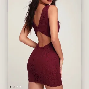 NWT Lulus Nevaeh Burgundy Lace Cutout Sleeveless Mini Dress SMALL‎ thumbnail 2