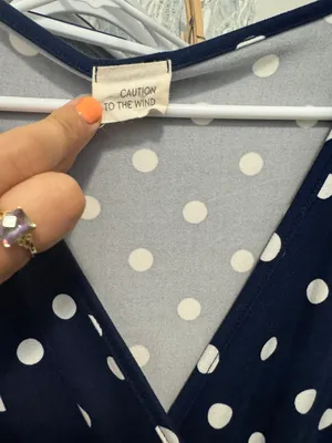 Navy Polka For Work Dress thumbnail 3