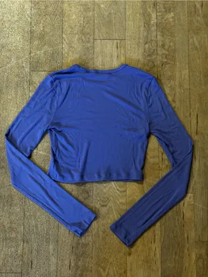 Sunday Best Aritzia Bliss Cropped Long Sleeve Peri Purple Size Small thumbnail 5