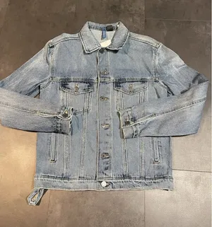 Marvel Jean Jacket Men XS‎ Blue Trucker Comic Big Spell Out D-335 thumbnail 1