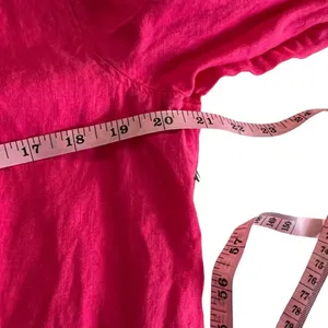 Rosso35 100% Linen Belted Midi Shirt Dress Fuchsia Pink Italy US 14 thumbnail 5