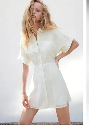 Zara Short Shirt Dress Medium thumbnail 1