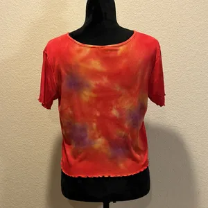 Wild Fable Red Tie-Dye Ribbed Shirt thumbnail 2