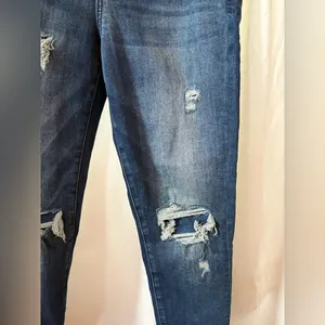 American Eagle Jeans Next Level Stretch High Rise Distressed Dark Wash Denim 8Rg thumbnail 3
