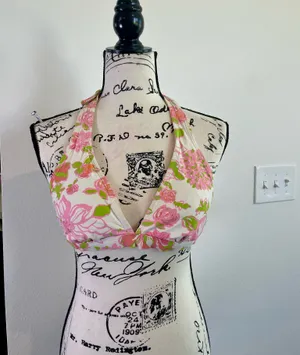 Lilly Pulitzer bikini Swimming top with push up hot pink Green Sz XS RN 88189 thumbnail 12
