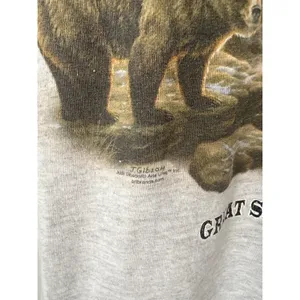Vintage Jerzees Small T-Shirt Great Smoky Mountains, TN Gray Bear Womens Cotton thumbnail 5