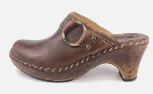 Vintage Frye‎ Charlotte ring leather mules clogs size 7 thumbnail 1