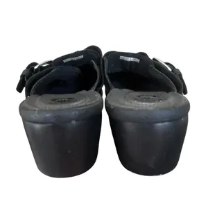 Crocs Cobbler Buckle Clog Shoes Women Size 10 Black Leather‎ Wedge Slip On thumbnail 5