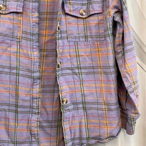 The Nines Boutique XS Purple Plaid checkered Button Down flannel thumbnail 4