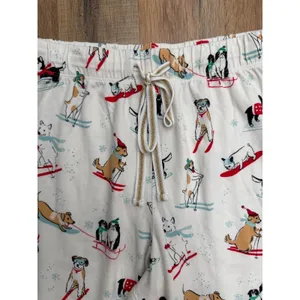 Sleep Sense Women's Pajama Pants Size S Holiday Skiing Dogs Cotton Lounge thumbnail 3