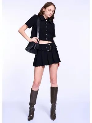 Amanda Uprichard Josie Skort in Black Medium Womens Mini Skirt Shorts thumbnail 15