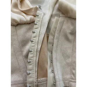 Love X Design Womens Crop Blouse Top Lantern Sleeves V-Neck Tan Beige NEW Medium thumbnail 8