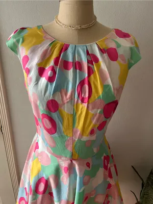 Boden• Watercolor Floral Retro Fit & Flare Cotton Dress• Sz 6 thumbnail 2