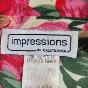 Vintage Impressions Womens Blouse 10 Pink Floral Crochet Lace Trim Collar thumbnail 2
