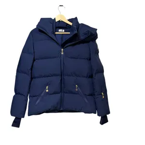 Meet Me There Womens Navy Blue Star Puffer Ski Jacket Hooded Size S/M NEW thumbnail 2