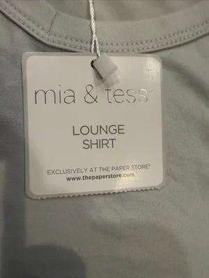 NWT MIA & Tess grey short sleeve lounge shirt size small thumbnail 5