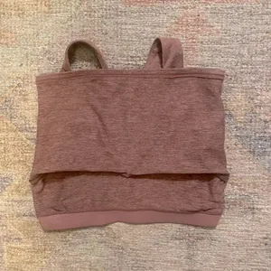Quince Ultra Soft V-Neck Cropped Tank in Heather Rose thumbnail 7