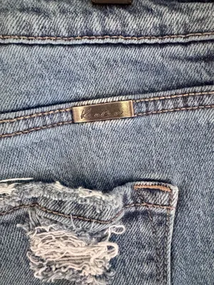 KanCan Size 15/31 High Cuffed Wide Leg Distressed Jeans (slight crop) thumbnail 6