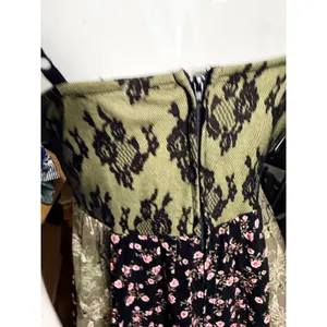 Thorn & Fable Green Lace Patchwork Floral Mini Dress M strappy corset Fairycore thumbnail 5