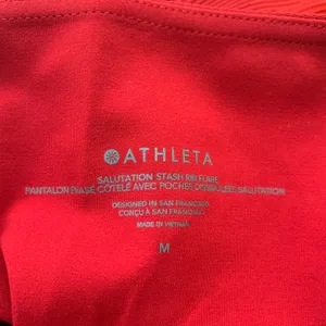 Athleta Salutation Stash Pocket Rib Flare Meg Red Pants Womens Medium thumbnail 12