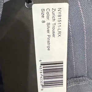Noli Zurich Trouser Blue Gray Pinstripe Wide Leg Dress Pants Size 8 Women's New thumbnail 8