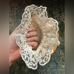 Vintage set sparkle lace bridal wedding leg garter thumbnail 5